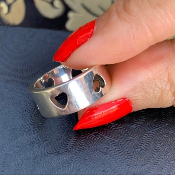 Tiffany & Co. Jewelry - SOLD❤️ Rare Vintage Authentic Tiffany & Co. Sterling Silver Open Heart Band Ring